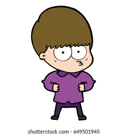 curious cartoon boy