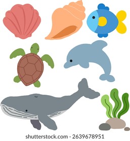 a curious collection of marine life