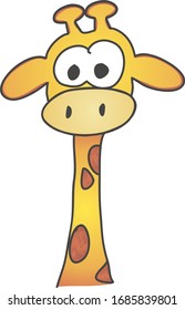 curious  cute giraffe head out