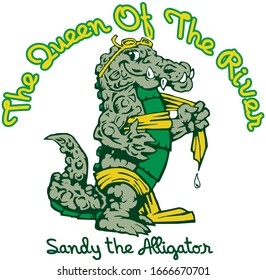 Curious design of an alligator king of the river where he lives.
 
