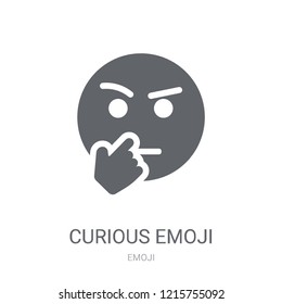 Curious emoji icon. Trendy Curious emoji logo concept on white background from Emoji collection. Suitable for use on web apps, mobile apps and print media.