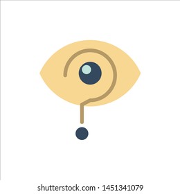 Curious, Exclamation, Eye, Knowledge, Mark  Flat Color Icon. Vector icon banner Template