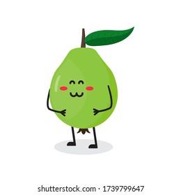 curioso fruto de guayaba lindo personaje mascota diseño vectorial