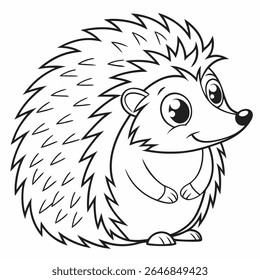 Curious Hedgehog a cute little hedgehog with big eyes and tiny paws, curled up in a ball