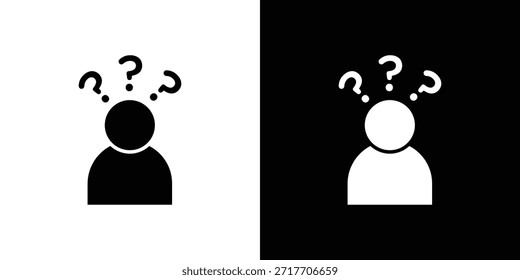 Curious human icon black flat pictogram. For graphic and web design.