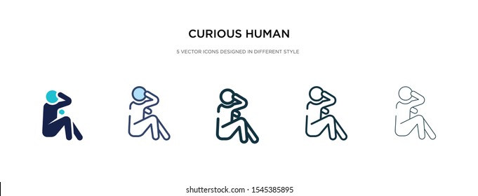 curious human icon in different style vector illustration. two colored and black curious human vector icons designed in filled, outline, line and stroke style can be used for web, mobile, ui