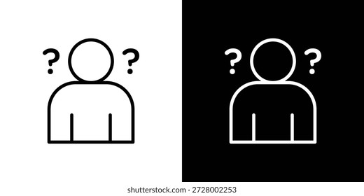 Curioso icono humano. Objeto aislado sobre un fondo blanco y negro.