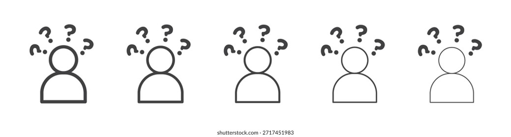 Curioso icono humano en el concepto de trazos lineales