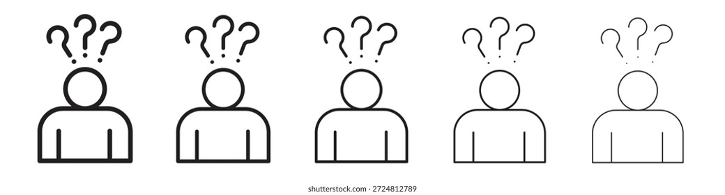 Curioso icono humano. Estilo de contorno simple. Elementos gráficos.