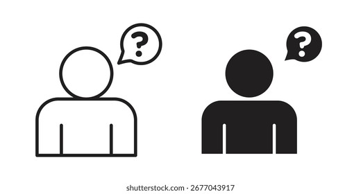 Curious human icon. Stroke and Glyph pictogram. Vector illustration on white background