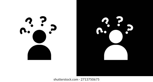 Curioso icono humano. Ilustración vectorial. Silueta en color negro