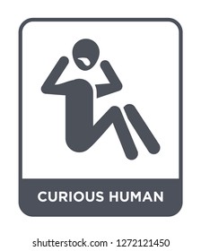 curious human icon vector on white background, curious human trendy filled icons from Feelings collection, curious human simple element illustration