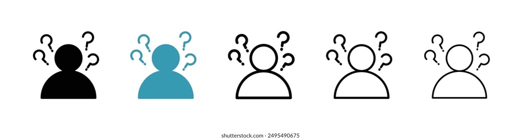 Curious human line icon vector set.