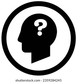 Curious icon. Curiosity. Confusing. Confusion. Wondering.