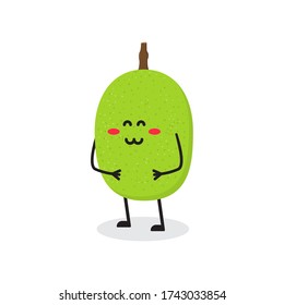 curioso jackfruit lindo personaje mascota diseño vectorial