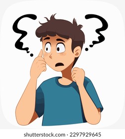 curious kids with question marks. Little boys and girls need answers about world and general knowledge. Childhood concept. Cartoon flat vector illustration