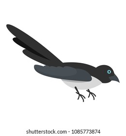 Curious magpie icon. Flat illustration of curious magpie vector icon for web