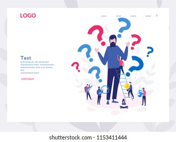 A curious man. Emotional, economic harm and damage, getting no benefit Concept for web page, banner, presentation, social media. Vector illustration, Why. Business demotivation poster