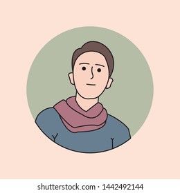 A curious man vector illustration for design inspiration with monoline flat style.
