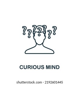 Curious Mind Icon. Line Simple Personality Icon For Templates, Web Design And Infographics