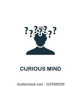 Das Symbol für neugierige Gedanken. Einfarbiges Persönlichkeitssymbol für Vorlagen, Webdesign und Infografiken