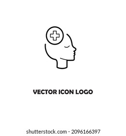 logotipo de icono de vector de pensamiento saludable