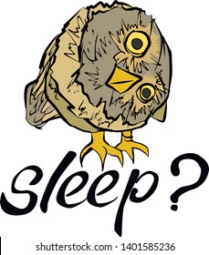 Curious owl sleeping vector design element funny owl 