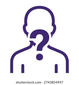 Curious silhouette questions abstract human profile