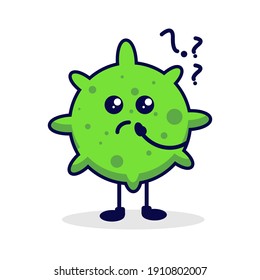 Ilustración de virus curioso, virus verde ilustrativo