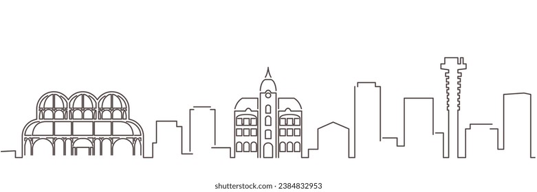 Curitiba Dark Line Simple Minimalist Skyline With White Background