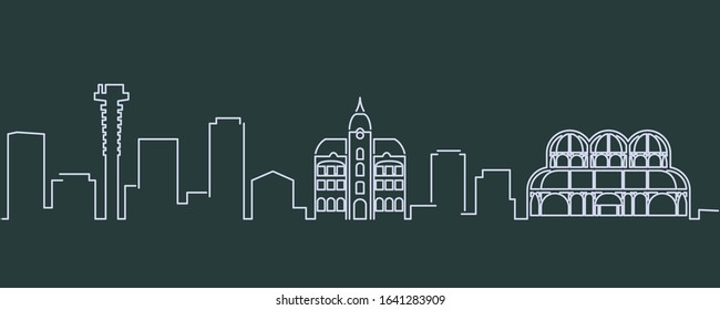 Curitiba Single Line Skyline Profile