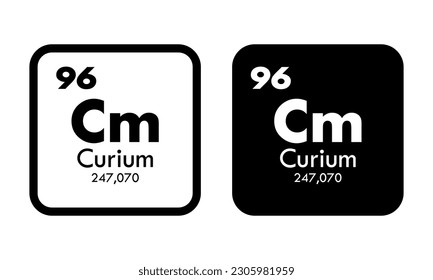 Curium-Symbol-Set. Vektorgrafik für Webdesign