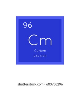 Curium simple style tile icon. Chemical element of periodic table. Vector illustration EPS8