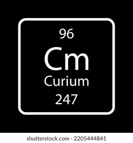 Curium symbol. Chemical element of the periodic table. Vector illustration.