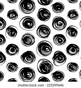 Curl abstract polka dot seamless pattern