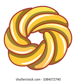Curl bakery icon. Cartoon of curl bakery vector icon for web design isolated on white background