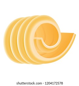 Curl butter icon. Realistic illustration of curl butter vector icon for web design