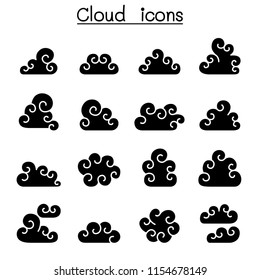 Curl Cloud icon set