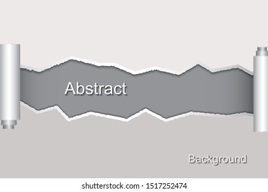 Curl of gray paper. Torn paper. Infographics elements in the form of paper tape for various purposes. Vector illustration.Eps10