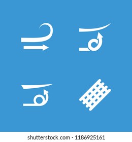Curl icon. collection of 4 curl filled icons such as hair curler, straight hair. editable curl icons for web and mobile.