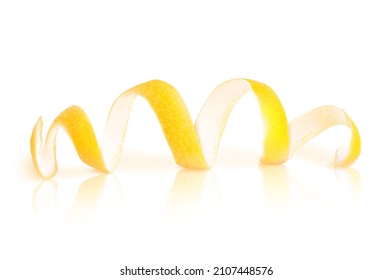 Curl of lemon peel. Vector illustration.