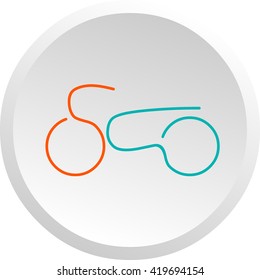 Curl monogram style color motorcycle symbol
