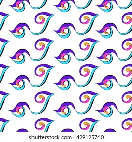 Curl ornamental seamless vector background sketchy. Can be used for Wallpaper, pattern fills, background of web page, surface textures, covers, posters, flyers, banners.