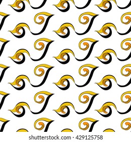 Curl ornamental seamless vector background sketchy. Can be used for Wallpaper, pattern fills, background of web page, surface textures, covers, posters, flyers, banners.