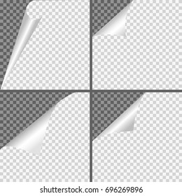 Curl page for web on transparent background