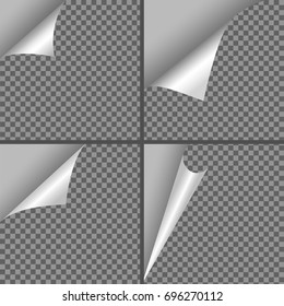 Curl page for web on transparent background