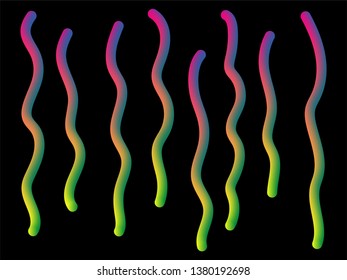 Curl stripe line in colorful shade