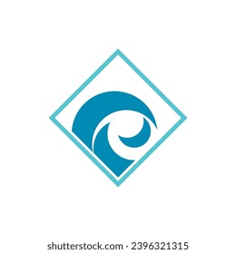 curl water wave Vektorlogo.
