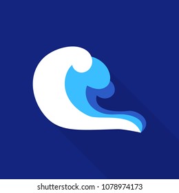 Curl wave icon. Flat illustration of curl wave vector icon for web