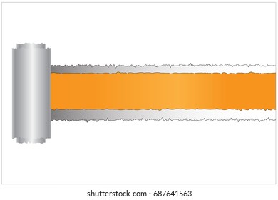 Curl of white paper, Torn paper, Isolated on white background.